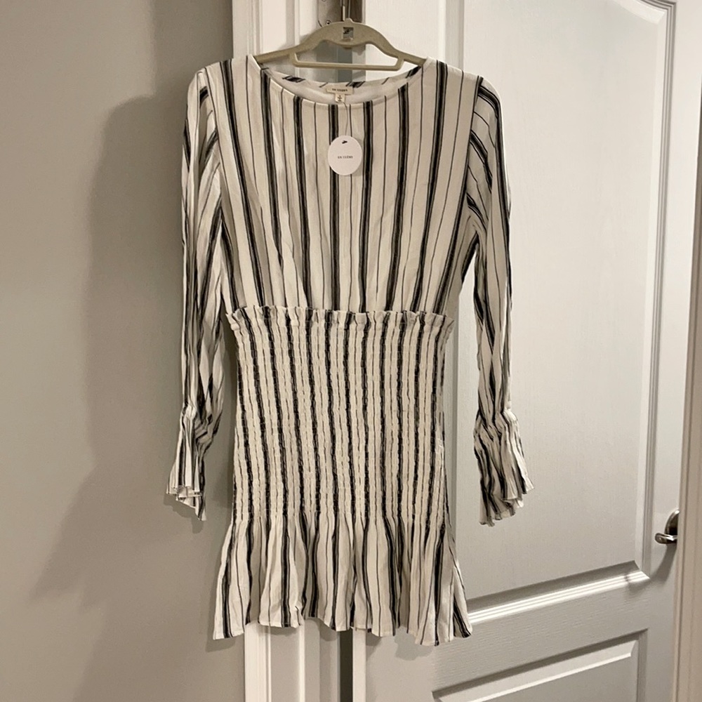 VICI Long-Sleeved Crewneck Dress, smocked details